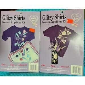 Glitzy shirts Appliqué pattern Tulips and gold roses
